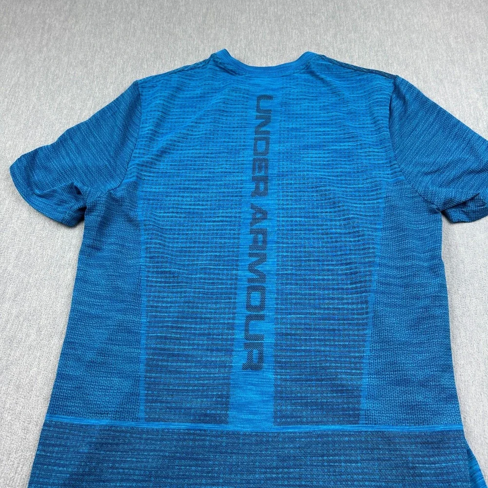 Under Armour T Shirt Mens Large Blue Vanish Seamless Workout Athletic‎ Gym Tee